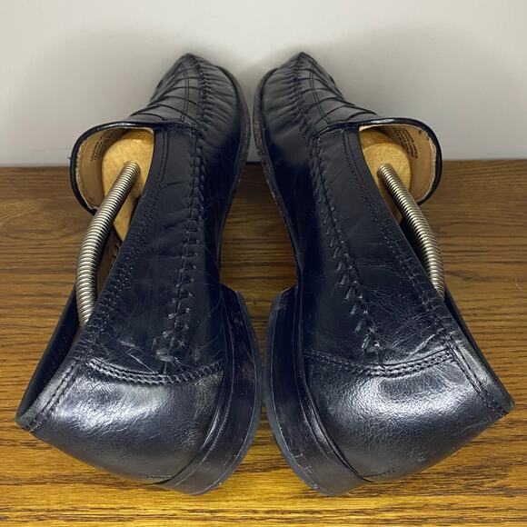 Vintage Florsheim Mens Bridgeport Black Woven Leather Slip On Loafer Size 12 D - Picture 5 of 7